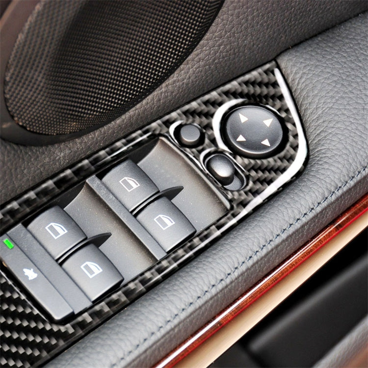 4 PCS Carbon Fiber Car Left Driving Lifting Panel Decorative Sticker with Folding for BMW E90 / 320i / 325i, Diameter: 37.8cm