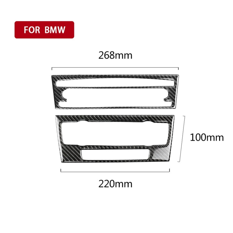 Carbon Fiber Car Central Control CD Panel Decorative Sticker for BMW E90 / E92 2005-2012, Non Navigation with Hole, CD Panel(Non Navigation with Hole)