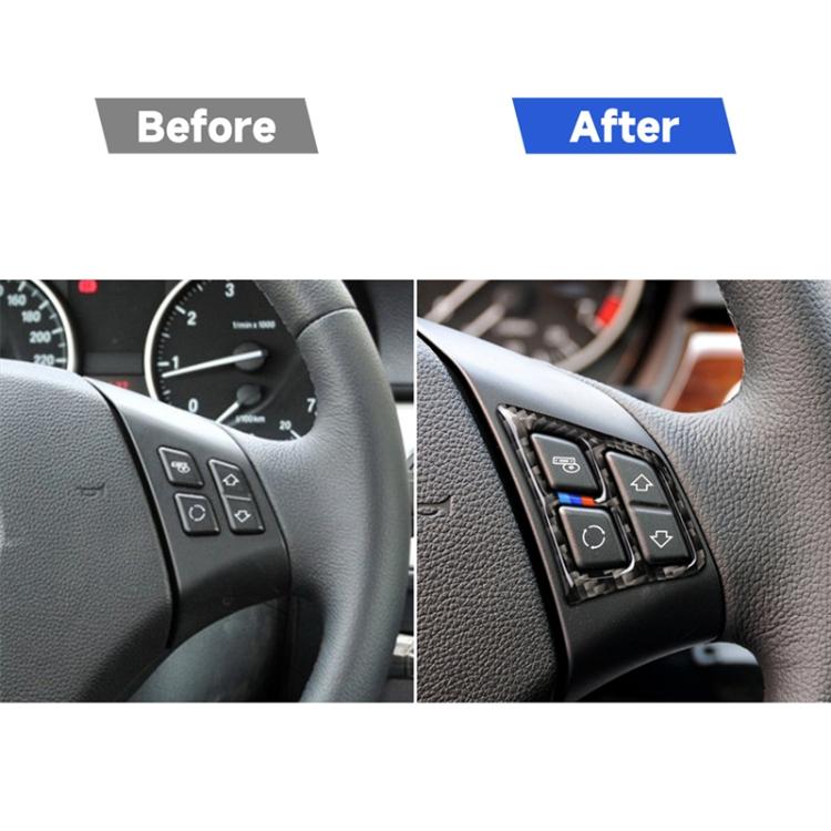 Three Color Carbon Fiber Car Steering Wheel Key Frame Decorative Sticker for BMW E90 2005-2012, Key Frame(Three Color), Key Frame