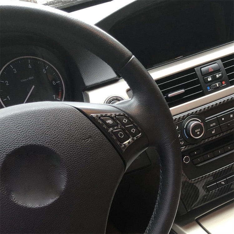 Three Color Carbon Fiber Car Steering Wheel Key Frame Decorative Sticker for BMW E90 2005-2012, Key Frame(Three Color), Key Frame