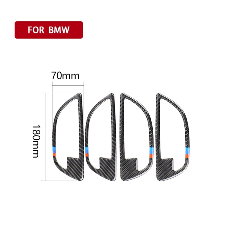 4 PCS Carbon Fiber Car Door Handle Frame Decorative Sticker for BMW 5 Series F10 2011-2017, Door Handle Frame(Three Color), Door Handle Frame