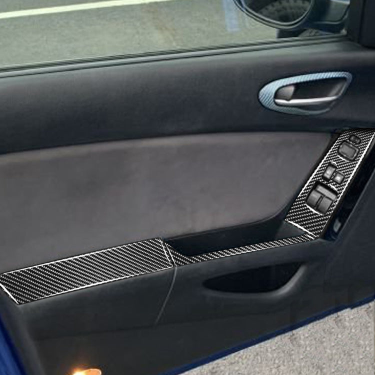 Car Carbon Fiber Main Driving Seat Lift Decorative Sticker for Mazda RX8 2004-2008, Left Drive High-configured