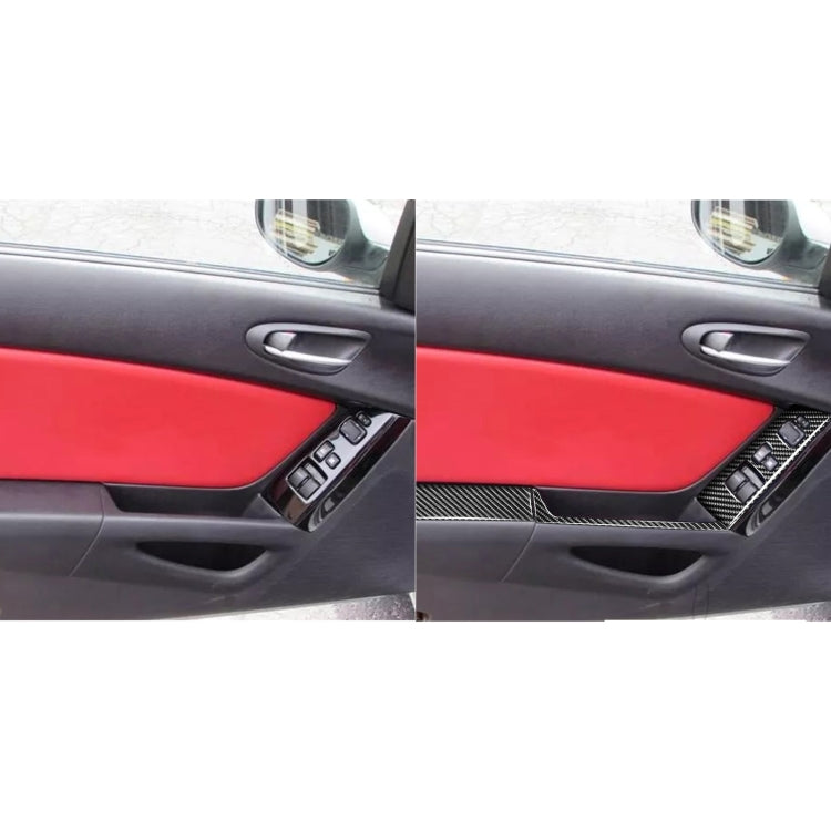 Car Carbon Fiber Main Driving Seat Lift Decorative Sticker for Mazda RX8 2004-2008, Left Drive High-configured