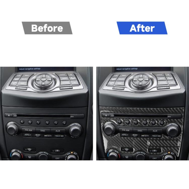 2 in 1 Car Carbon Fiber Air Conditioning Adjustment Panel Decorative Sticker for Nissan 370Z Z34 2009-, Left and Right Drive Universal, 2 in 1 Air Conditioning Adjustment Panel