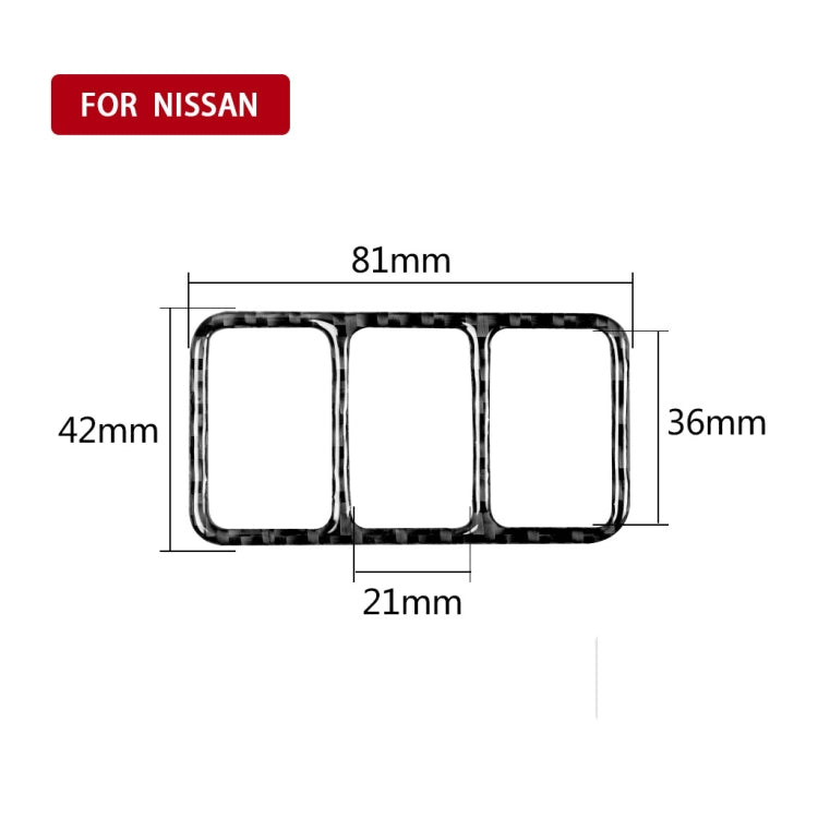 Car Carbon Fiber Central Control Heating Button Frame Decorative Sticker for Nissan 370Z Z34 2009-, Left and Right Drive Universal, Central Control Heating Button Frame