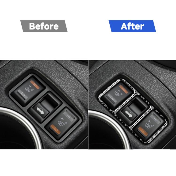 Car Carbon Fiber Central Control Heating Button Frame Decorative Sticker for Nissan 370Z Z34 2009-, Left and Right Drive Universal, Central Control Heating Button Frame