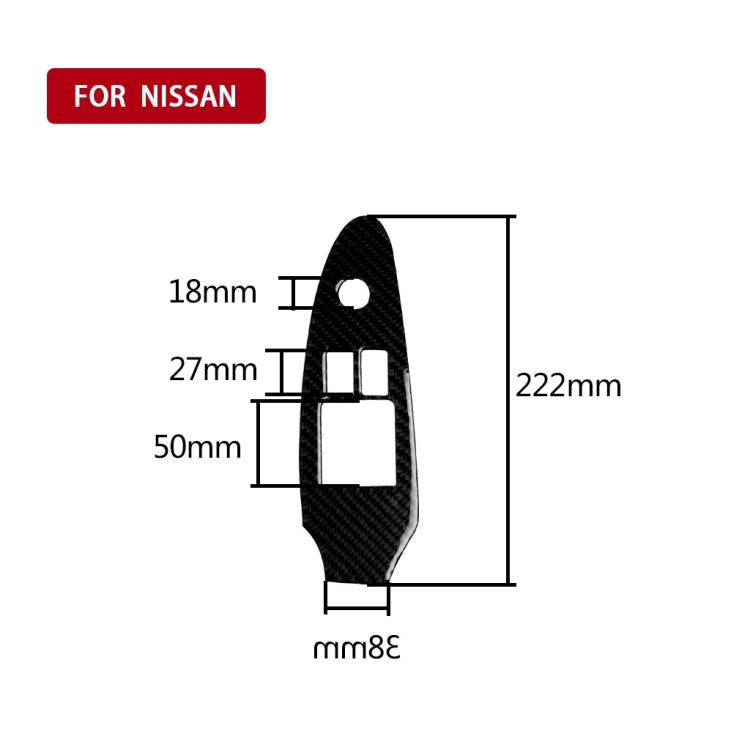 Car Carbon Fiber Main Driving Side Door Lift Control Decorative Sticker for Nissan 370Z Z34 2009-, Right Drive Low-configured, Main Driving Side Door Lift Control Right Drive