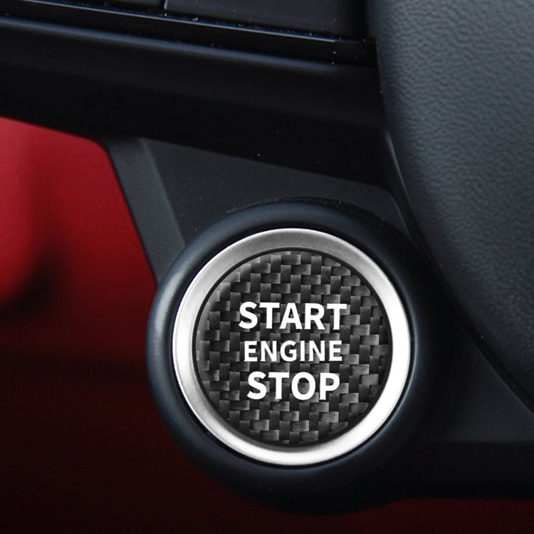 Car Carbon Fiber Engine Start Button Decorative Cover Trim for Alfa Romeo Giulia