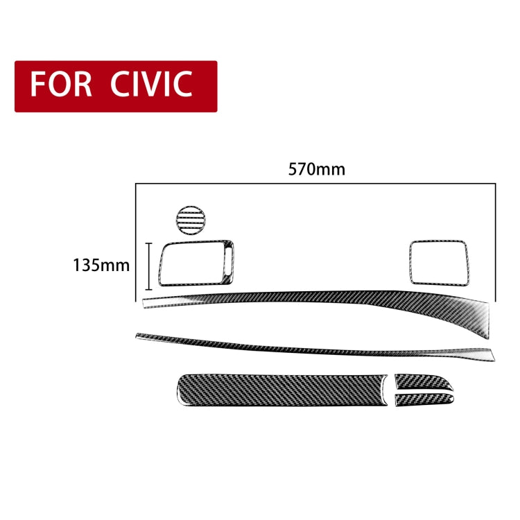 8 in 1 Car Carbon Fiber Front Passenger Seat Dashboard Decorative Sticker for Honda Civic 8th Generation 2006-2011, Right Drive, Front Passenger Seat Dashboard, Right Drive
