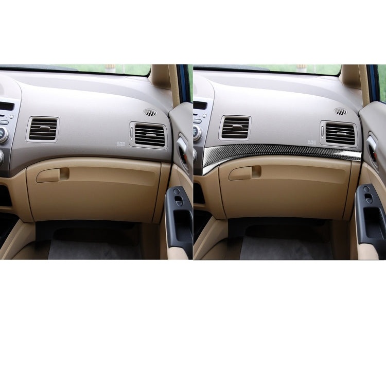 2 in 1 Car Carbon Fiber Front Passenger Seat Decorative Stripe for Honda Civic 8th Generation 2006-2011, Left Drive