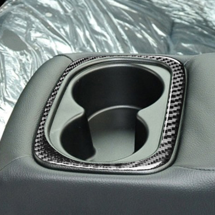 Car Carbon Fiber Rear Water Cup Holder Frame Decorative Sticker for Honda Civic 8th Generation 2006-2011, Left and Right Drive Universal, Rear Water Cup Holder Frame