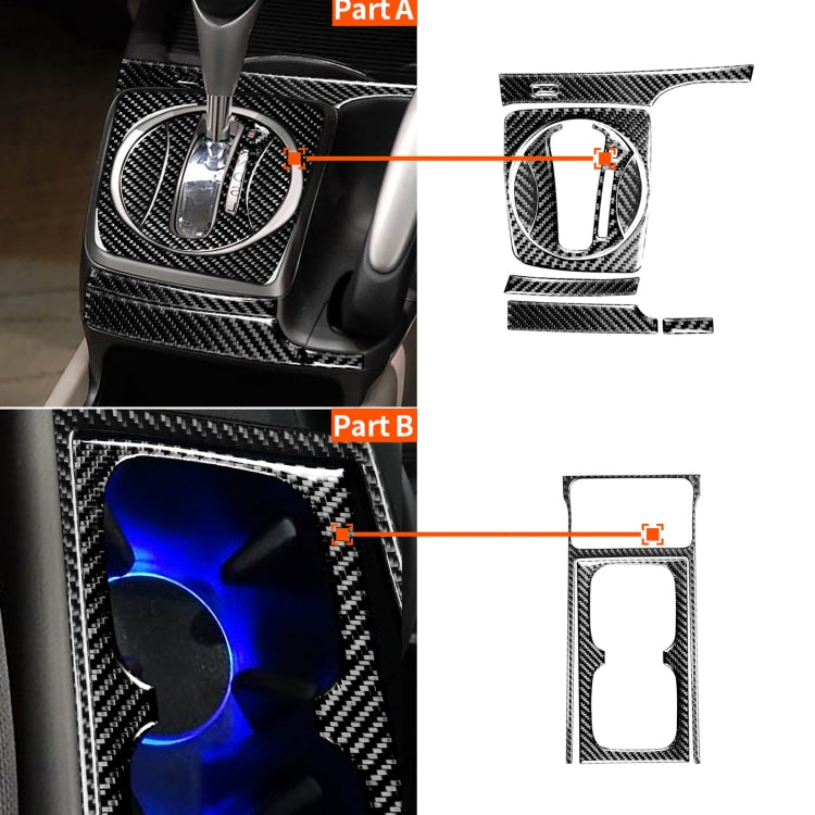 10 in 1 Car Carbon Fiber Automatic Gear + Water Cup Holder Decorative Sticker for Honda Civic 8th Generation 2006-2011, Right Drive, Automatic Gear + Water Cup Holder, Right Drive