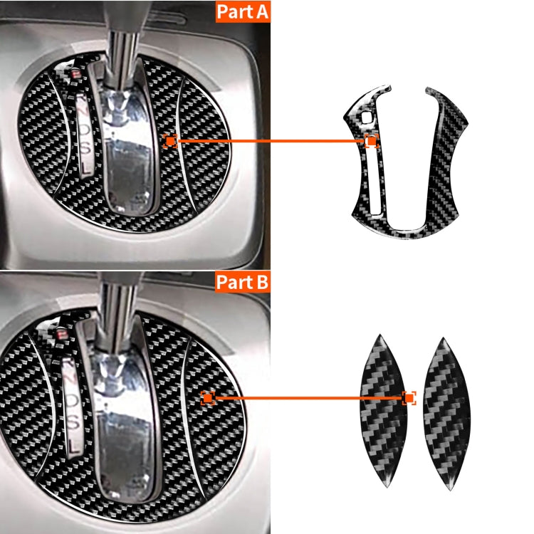 3 in 1 Car Carbon Fiber Automatic Gear Decorative Sticker for Honda Civic 8th Generation 2006-2011, Left Drive, Automatic Gear, Left Drive