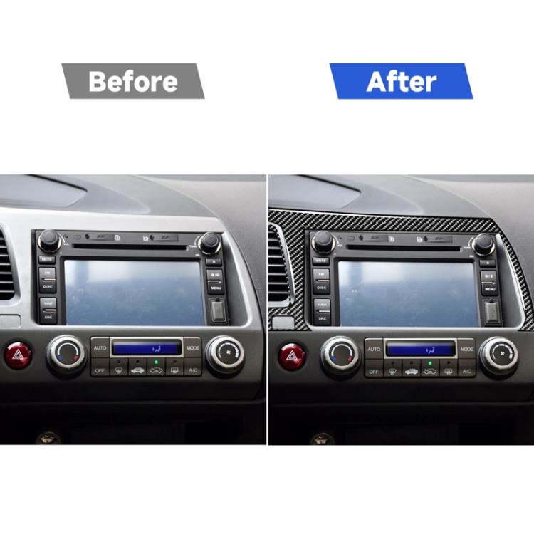 Car Carbon Fiber Navigation Panel Decorative Sticker for Honda Civic 8th Generation 2006-2011, Left Drive, Navigation Panel, Left Drive