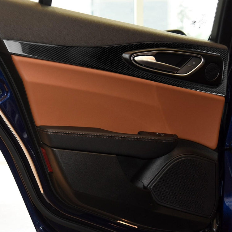 4 in 1 Car Carbon Fiber Door Decorative Sticker for Alfa Romeo Giulia 2017-2019, Left and Right Drive Universal, Door Decorative Sticker