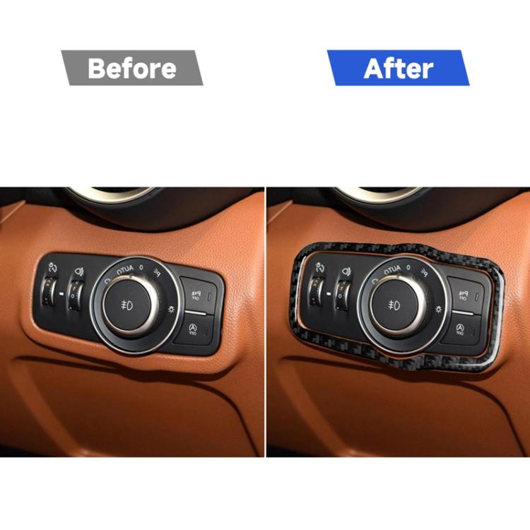 Car Carbon Fiber Headlight Switch Panel Decorative Sticker for Alfa Romeo Giulia 2017-2019, Right Drive, Headlight Switch Panel, Right Drive