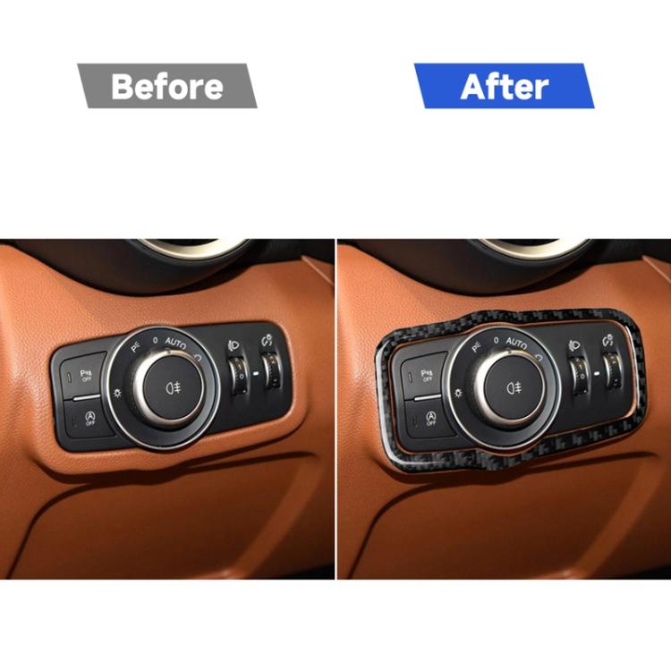 Car Carbon Fiber Headlight Switch Panel Decorative Sticker for Alfa Romeo Giulia 2017-2019, Left Drive, Headlight Switch Panel, Left Drive