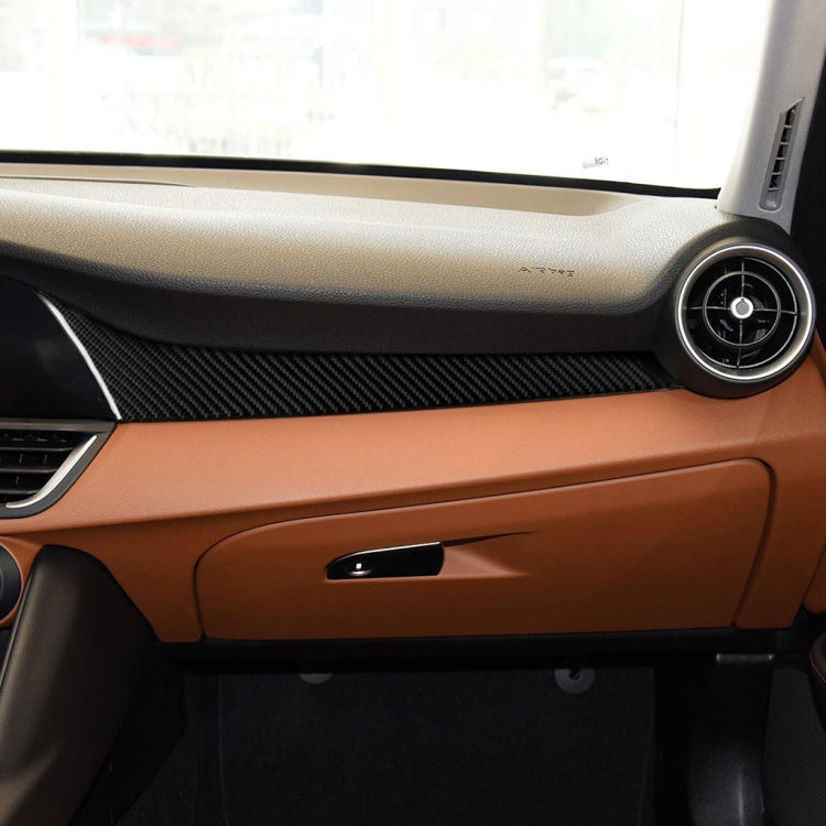 Car Carbon Fiber Dashboard Decorative Sticker for Alfa Romeo Giulia 2017-2019, Left Drive, Dashboard, Left Drive