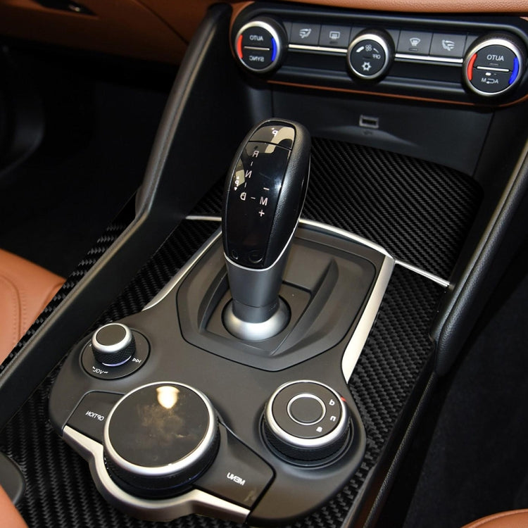 3 in 1 Car Carbon Fiber Gear Frame Panel Decorative Sticker for Alfa Romeo Giulia 2017-2019, Right Drive, Gear Frame, Right Drive