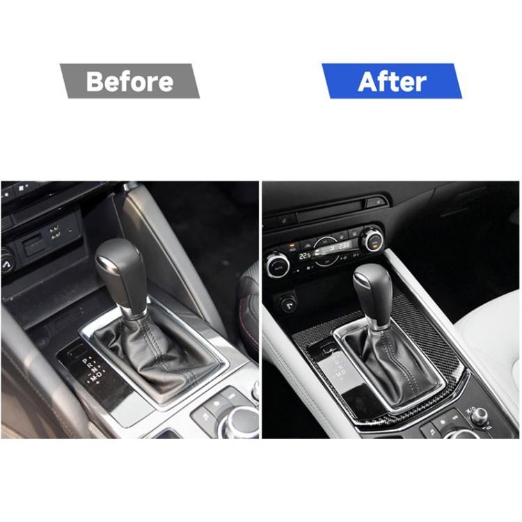 Car Carbon Fiber Gear Panel Decorative Sticker for Mazda CX-5 2017-2018, Left Drive, Gear Panel, Left Drive