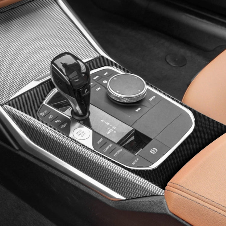 Car Carbon Fiber Gear Position Decorative Sticker for BMW 3 Series G20/G28/325Li/330d/335 2019-2020, Left Drive