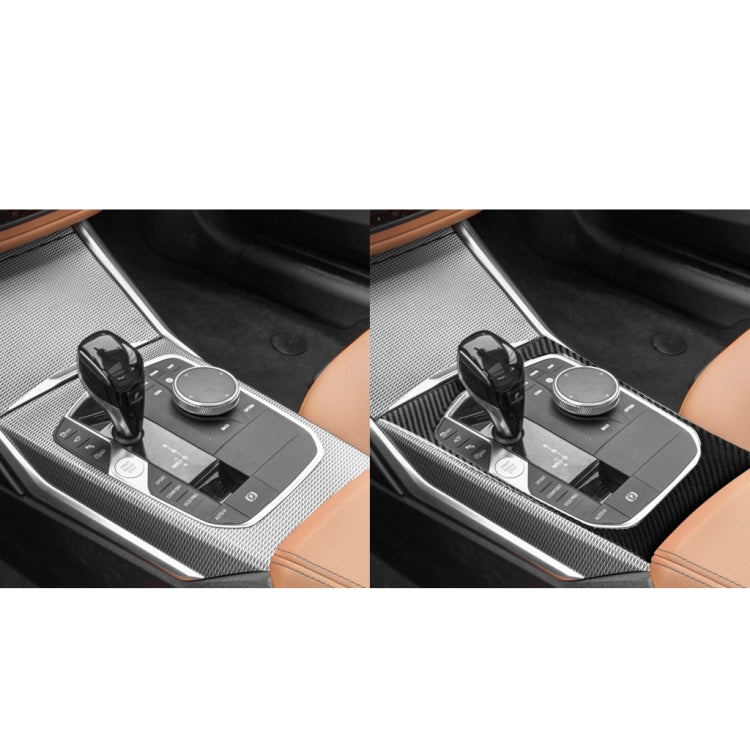 Car Carbon Fiber Gear Position Decorative Sticker for BMW 3 Series G20/G28/325Li/330d/335 2019-2020, Left Drive