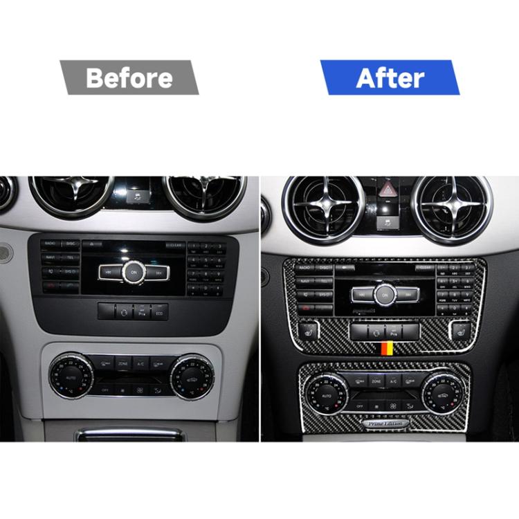Car Carbon Fiber German Color CD Panel Decorative Sticker for Mercedes-Benz Traje Para GLK X204 300, 260, 350, 250, 220, 2013-2015, Left and Right Drive Universal, German Color CD Panel