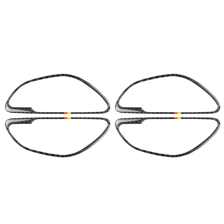 4 PCS Car Carbon Fiber German Color Handle Decorative Sticker for Mercedes-Benz C Class W205 2015-2018/GLC X253 2016-2018, Left and Right Drive Universal, German Color Handle