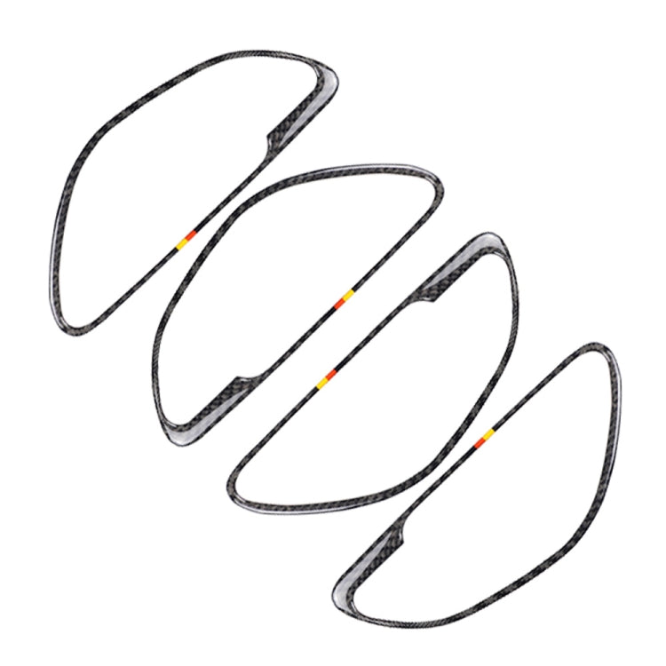 4 PCS Car Carbon Fiber German Color Handle Decorative Sticker for Mercedes-Benz C Class W205 2015-2018/GLC X253 2016-2018, Left and Right Drive Universal, German Color Handle