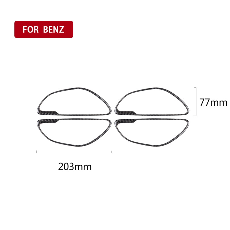 4 PCS Car Carbon Fiber Solid Color Handle Decorative Sticker for Mercedes-Benz C Class W205 2015-2018/GLC X253 2016-2018, Left and Right Drive Universal, Solid Color Handle