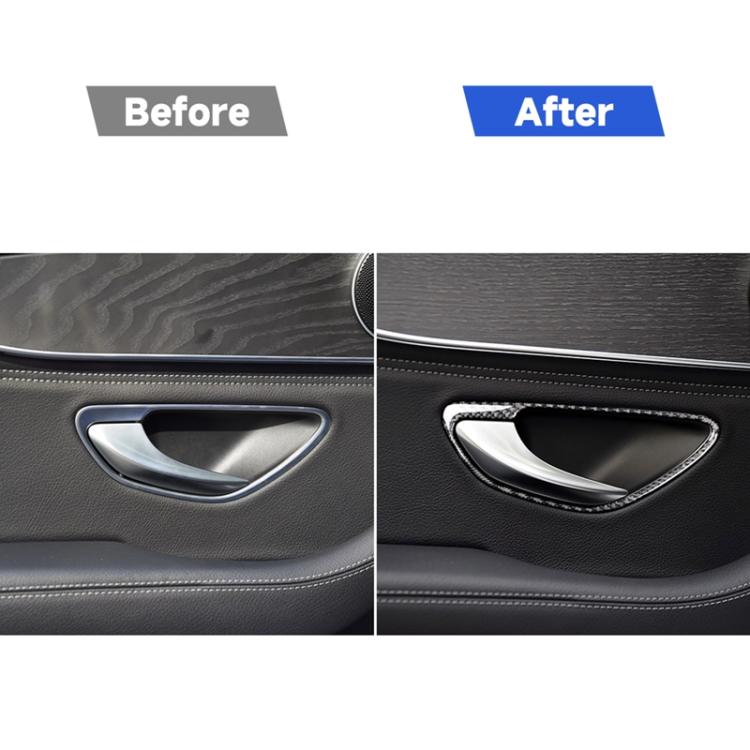 4 PCS Car Carbon Fiber Solid Color Handle Decorative Sticker for Mercedes-Benz C Class W205 2015-2018/GLC X253 2016-2018, Left and Right Drive Universal, Solid Color Handle