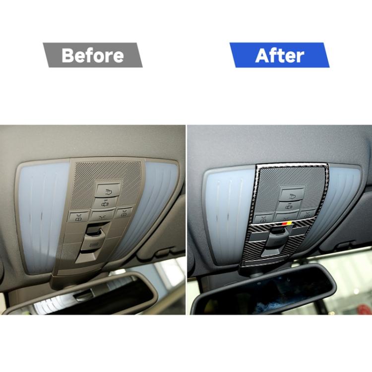 Car Carbon Fiber German Color Reading Light Decorative Sticker for Mercedes-Benz C Clase W204 2007-2013 / E Class W212 2010-2012, Left and Right Drive Universal, German Color Reading Light
