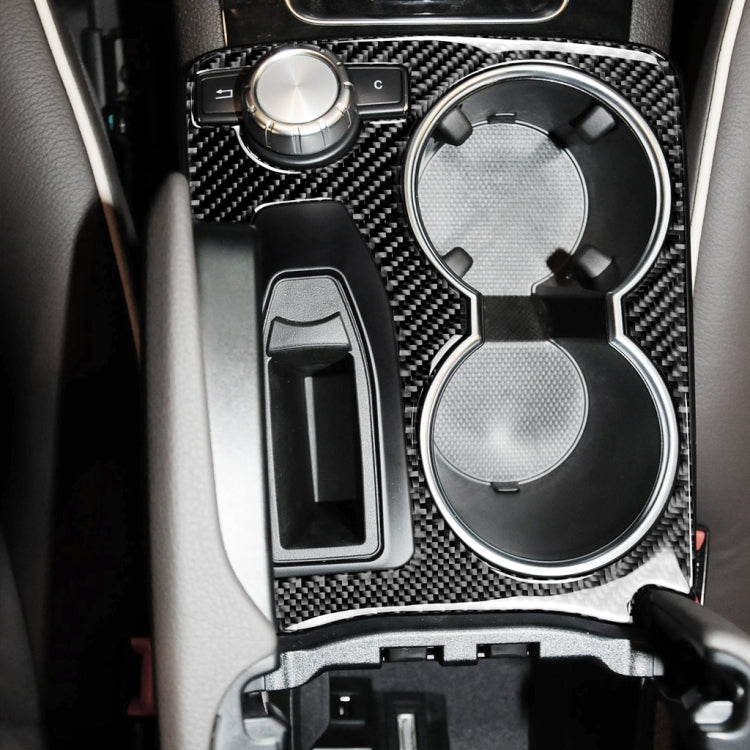 Car Carbon Fiber Solid Color Handrail Water Cup Holder Decorative Sticker for Mercedes-Benz GLK 2008-2015, Left Drive, Solid Color Handrail Water Cup Holder