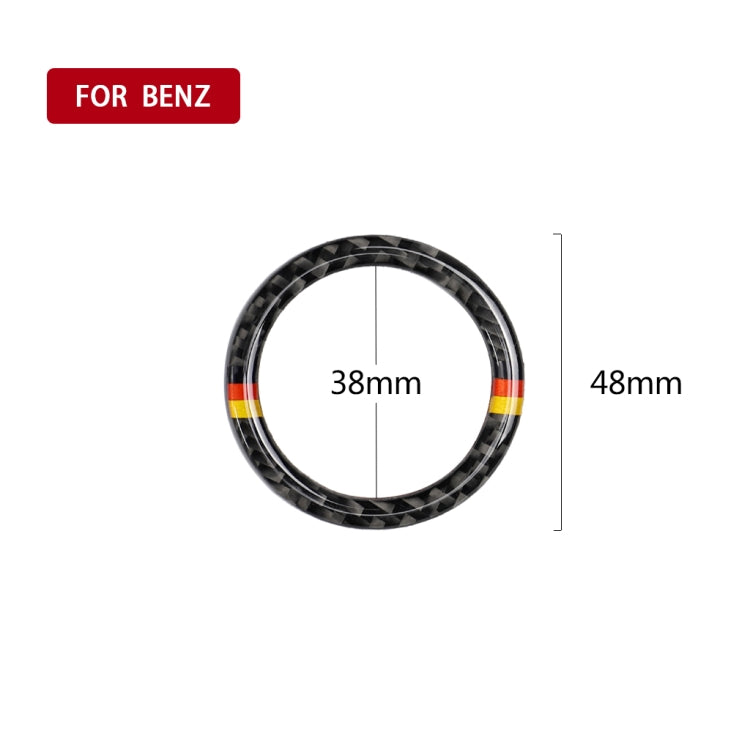 Car Carbon Fiber German Color One-click Start Ring Decorative Sticker for Mercedes-Benz Left and Right Drive Universal, German Color One-click Start Ring
