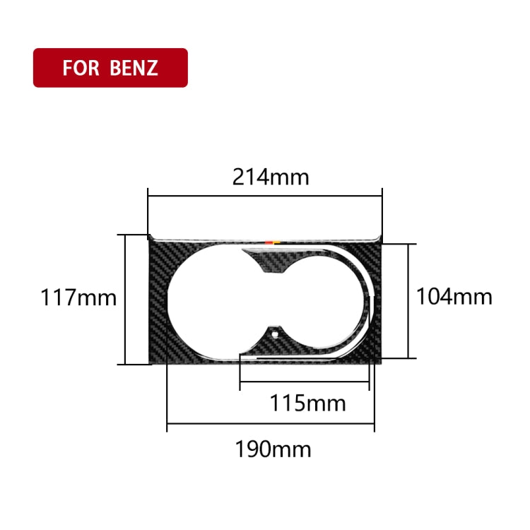 Car Carbon Fiber German Color Water Cup Holder Panel A Decorative Sticker for Mercedes-Benz GLE 2015-2017/GLS 2016-2018/ML 2012-2015/GL 2013-2015, Left Drive, German Color Water Cup Holder Panel A