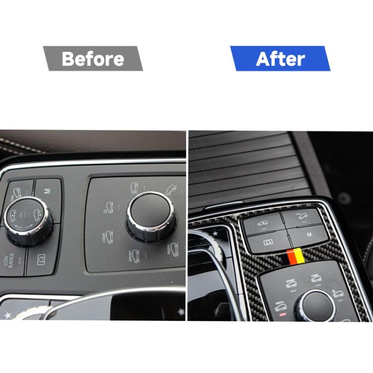 Car Carbon Fiber German Color Central Control Armrest Box Multimedia Panel B Decorative Sticker for Mercedes-Benz GLE 2015-2018/GLS 2016-2018/M Class 2012-2015, Left Drive, German Color Central Control Armrest Box Multimedia Panel B