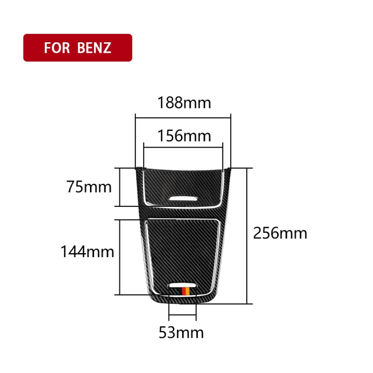 Car Carbon Fiber German Color Central Control Panel Decorative Sticker for Mercedes-Benz A Class 2013-2018/CLA 2013-2017/GLA 2013-2017, Left and Right Drive Universal, German Color Central Control Panel