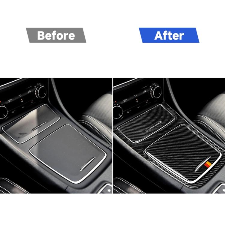 Car Carbon Fiber German Color Central Control Panel Decorative Sticker for Mercedes-Benz A Class 2013-2018/CLA 2013-2017/GLA 2013-2017, Left and Right Drive Universal, German Color Central Control Panel