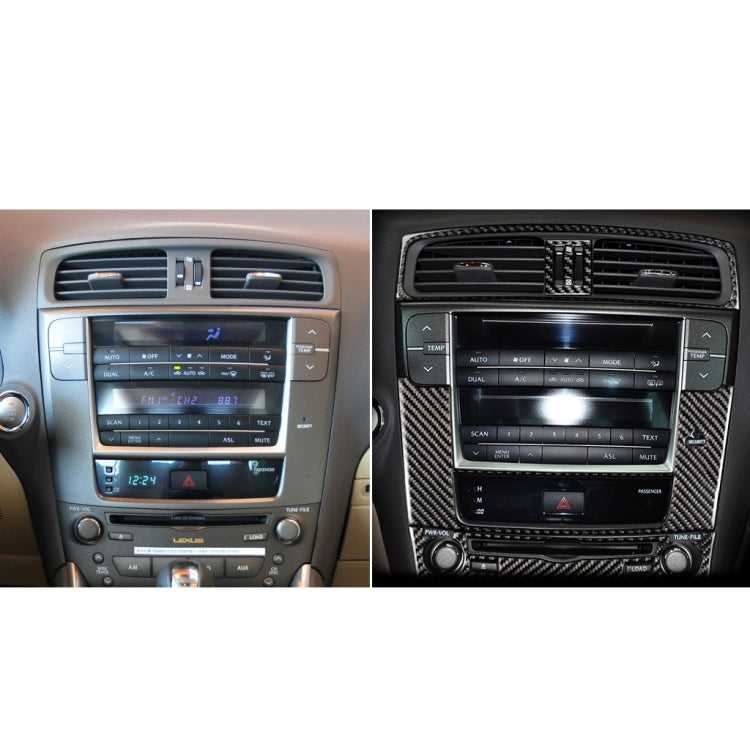 Car Carbon Fiber Middle Air Outlet Decorative Sticker for Lexus IS250 300 350C 2006-2012, Left and Right Drive Universal