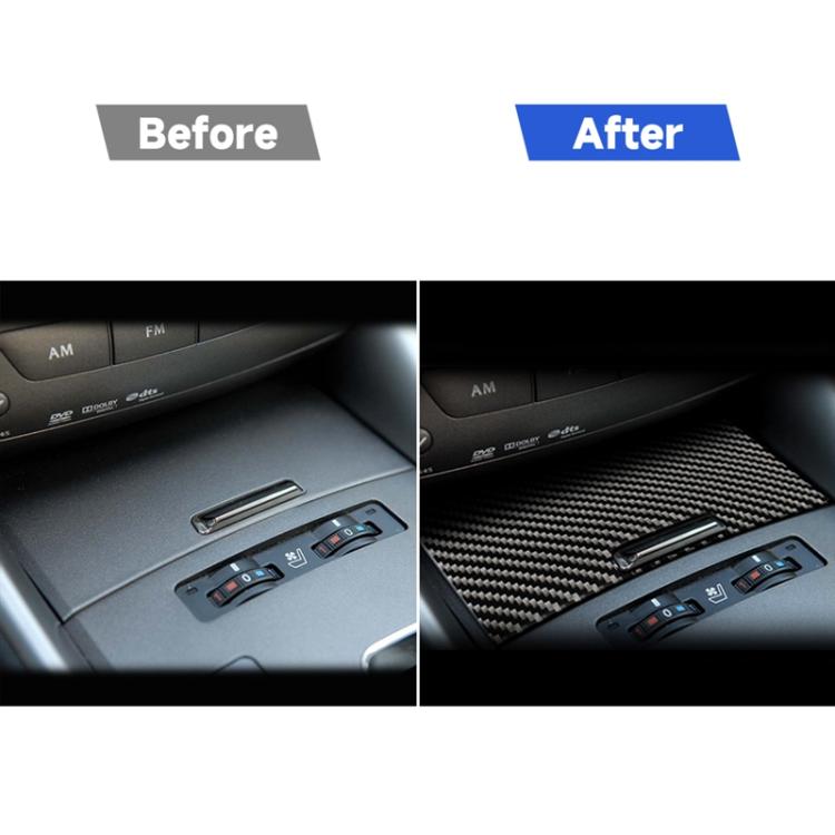 Car Carbon Fiber Cigarette Lighter Panel Decorative Sticker for Lexus IS250 300 350C 2006-2012, Left and Right Drive Universal, Cigarette Lighter Panel