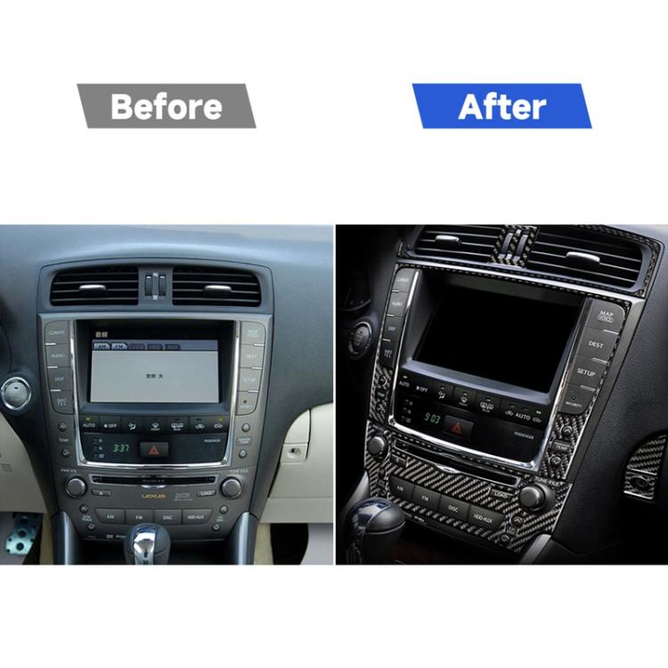 Car Carbon Fiber Navigation Panel B Decorative Sticker for Lexus IS250 300 350C 2006-2012, Left and Right Drive Universal, Navigation Panel B