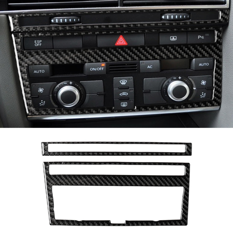 Car Carbon Fiber Solid Color Air Conditioning CD Panel Decorative Sticker for Audi A6 2005-2011, Left and Right Drive Universal, Solid Color Air Conditioning CD