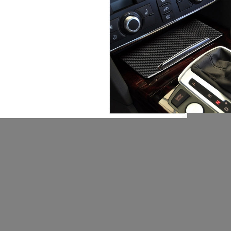 Car Carbon Fiber Storage Cover Decorative Sticker for Audi A6 2005-2011, Left Drive, Storage Cover, Left Drive