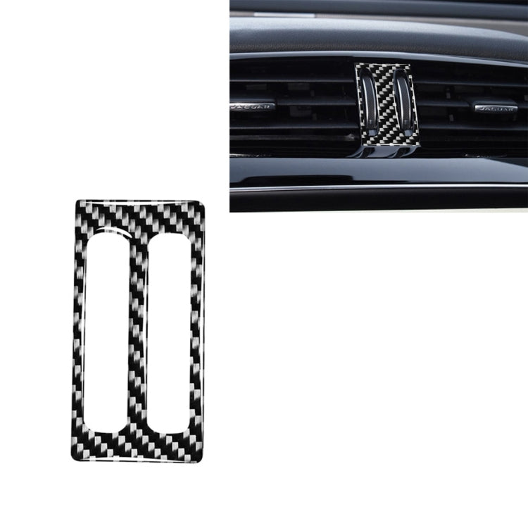 Car Carbon Fiber Middle Air Outlet Decorative Stickers for Jaguar F-PACE X761 XE X760 XF X260 XJ 2016-2020, Left and Right Drive Universal, Middle Air Outlet