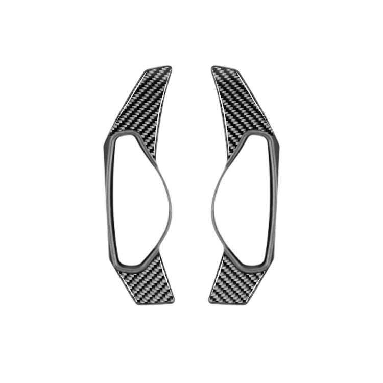 2 PCS Car Carbon Fiber Steering Wheel Paddle Decorative Stickers for Jaguar F-PACE X761 XE X760 XF X260 2016-2020, Left and Right Drive Universal, Steering Wheel Paddle