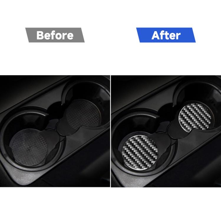 Car Carbon Fiber Water Cup Holder Mat for Land Rover Discovery 4 2010-2016, Left and Right Drive Universal, Water Cup Holder Mat