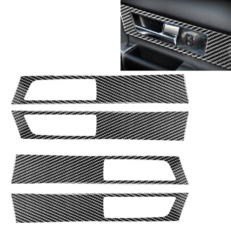 4 PCS Car Carbon Fiber Door Inner Handle Decorative Sticker for Land Rover Discovery 4 2010-2016, Left and Right Drive Universal, Door Inner Handle