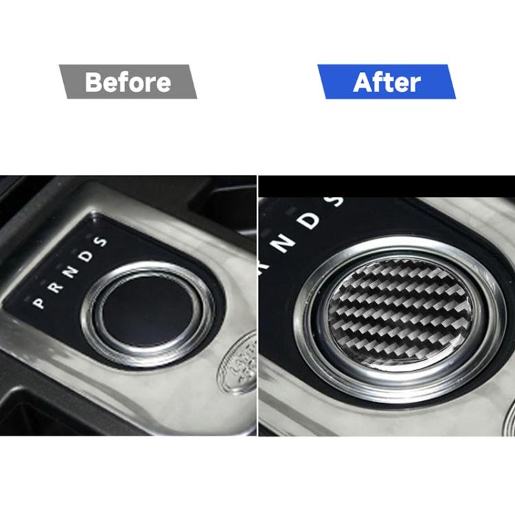 Car Carbon Fiber Gearshift Knob Decorative Sticker for Land Rover Discovery 4 2010-2016, Left and Right Drive Universal, Gearshift Knob