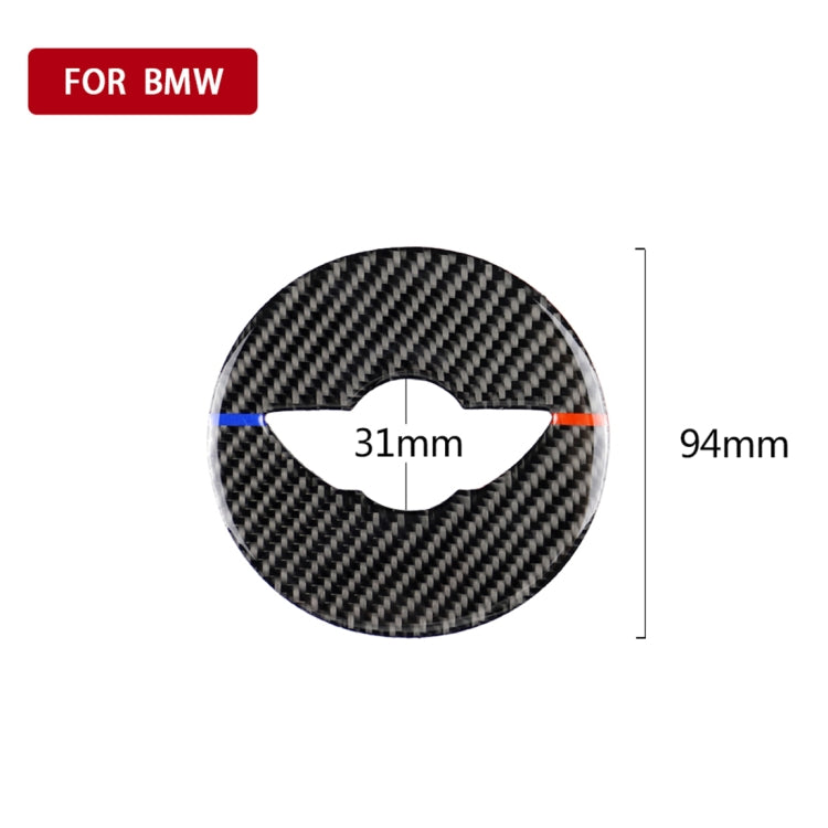 Red Blue Color Car Steering Wheel Logo R Chassis Carbon Fiber Decorative Sticker for BMW MINI R55 / R56 / Countryman R60 / Paceman R61, For BMW MINI R60 (Red Blue Color)