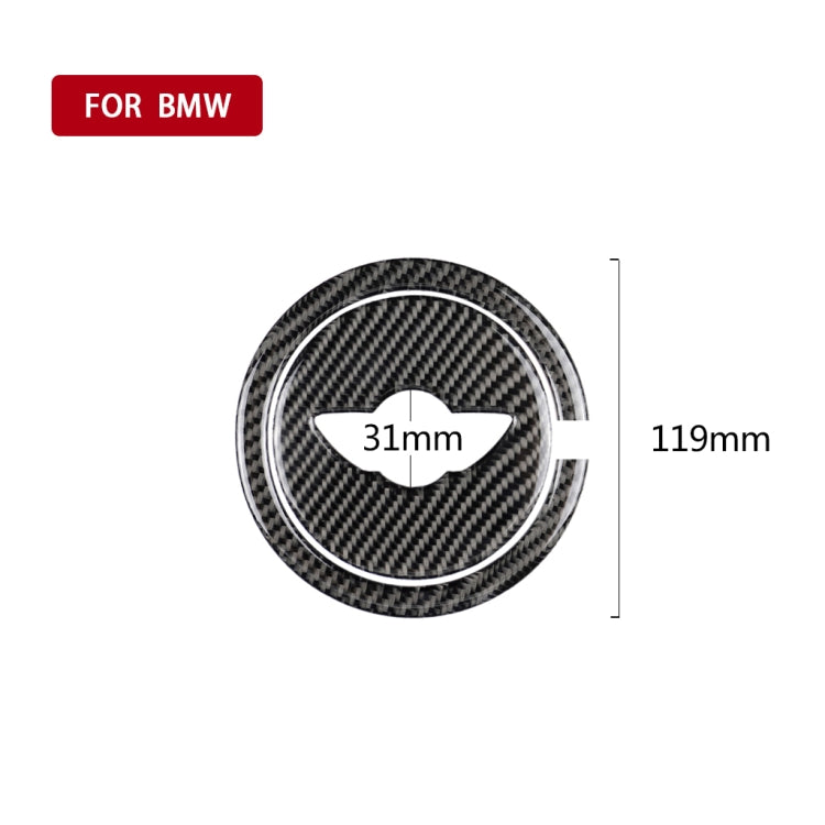2 PCS Car Steering Wheel R Chassis Carbon Fiber Decorative Sticker for BMW MINI R55 / R56 / Countryman R60 / Paceman R61, For BMW MINI R60